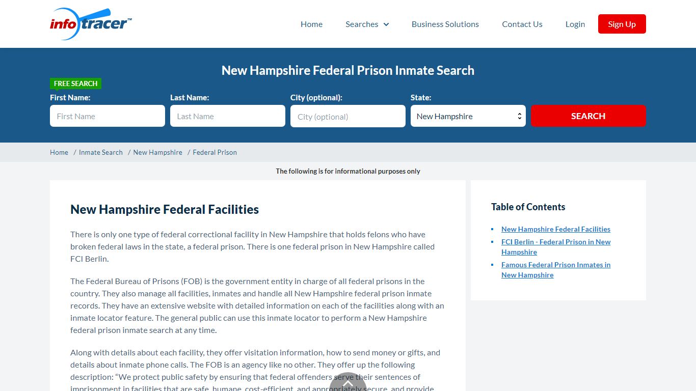 New Hampshire Federal Prisons Inmate Records Search ...